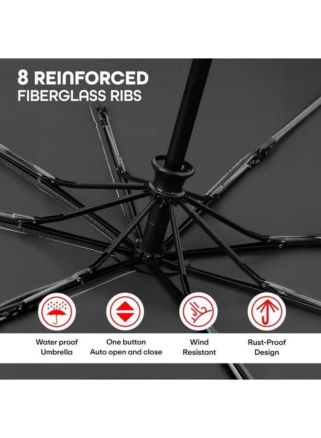 PRIME PICK مظلة مقاومة للماء بتصميم زهور - حماية من الأشعة فوق البنفسجية، تقنية مقاومة للرياح، مادة متينة للرجال والنساء، مثالية لجميع ظروف الطقس، بنفسجي - Image 3