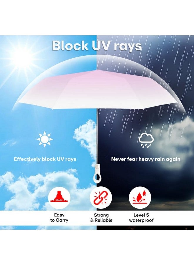 PRIME PICK مظلة مقاومة للماء بتصميم زهور - حماية من الأشعة فوق البنفسجية، تقنية مقاومة للرياح، مادة متينة للرجال والنساء، مثالية لجميع ظروف الطقس، بنفسجي - Image 5