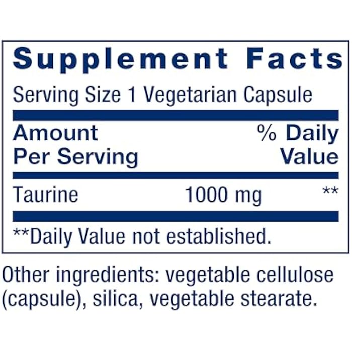 Life Extension Taurine, Pure Taurine Amino Acid Supplement, Heart, Liver and Brain Health, Longevity, Muscle and Exercise, 1000 mg dose, Non-GMO, Gluten-Free, Vegetarian, 90 Vegetarian Capsules - Image 3