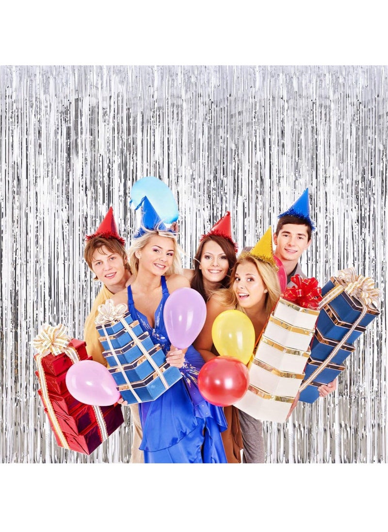Generic 3.2ft x 6.6ft  Metallic Tinsel Foil Fringe Curtains Photo Booth Props for Birthday Wedding Engagement Bridal Shower Baby Shower Bachelorette Holiday Celebration Party Decorations  - Image 3