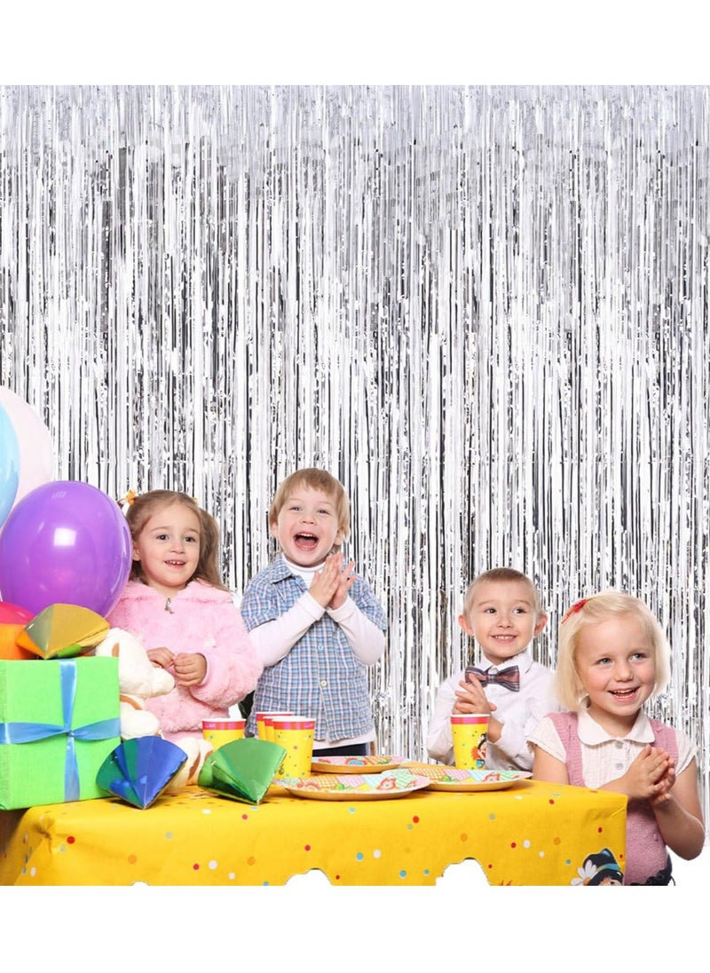 Generic 3.2ft x 6.6ft  Metallic Tinsel Foil Fringe Curtains Photo Booth Props for Birthday Wedding Engagement Bridal Shower Baby Shower Bachelorette Holiday Celebration Party Decorations  - Image 4