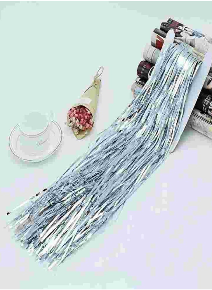Generic 3.2ft x 6.6ft  Metallic Tinsel Foil Fringe Curtains Photo Booth Props for Birthday Wedding Engagement Bridal Shower Baby Shower Bachelorette Holiday Celebration Party Decorations  - Image 5