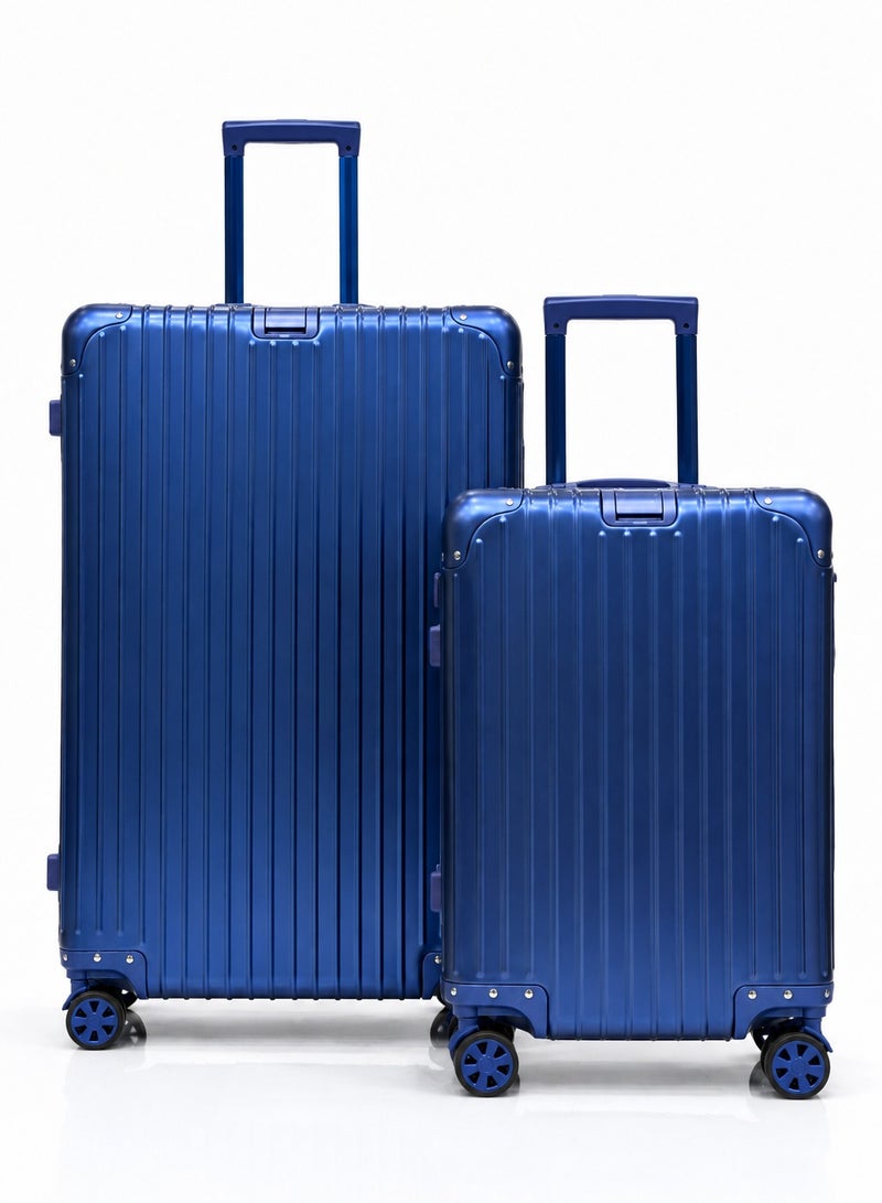 100% Genuine Full Aluminum Travel Suitcase featuring a premium aluminum shell, 360° dual spinner wheels, secure safety lock, telescopic handle, available in 20-inch and 28-inch sizes, offered in multiple colors, and includes a free silicone protective cover as a complimentary gift. - Image 1