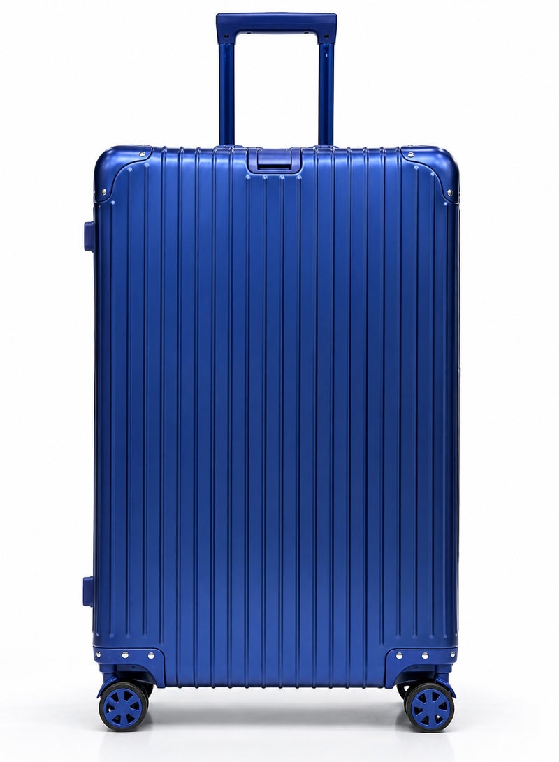100% Genuine Full Aluminum Travel Suitcase featuring a premium aluminum shell, 360° dual spinner wheels, secure safety lock, telescopic handle, available in 20-inch and 28-inch sizes, offered in multiple colors, and includes a free silicone protective cover as a complimentary gift. - Image 3