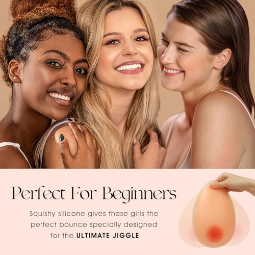 Vollence D Cup 1000g Silicone Breast Forms Fake Boobs for Mastectomy Transgender Cosplay - Nude - Image 3
