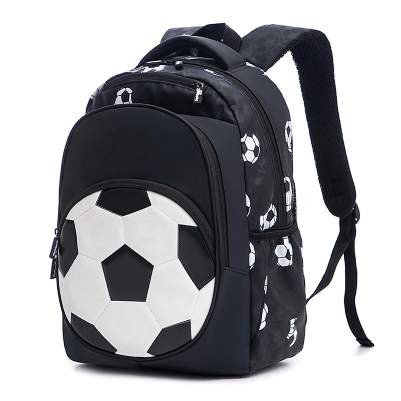 Kids' Soccer Backpack - 3D Animated Soccer Print Oxford & Polyester Material, Waterproof Large Capacity, Padded Adjustable Straps for School, Travel, Camping, Boys & Girls Aged 6-12 - Image 1