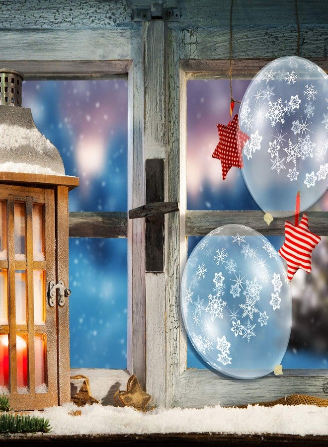 سكايليتي بالونات سكايليتي على شكل ندفة ثلجية، 40 قطعة، بالونات لاتكس شفافة على شكل ندفة ثلجية، مثالية لتزيين حفلات أعياد الميلاد وحفلات الزفاف (شفافة) - Image 4