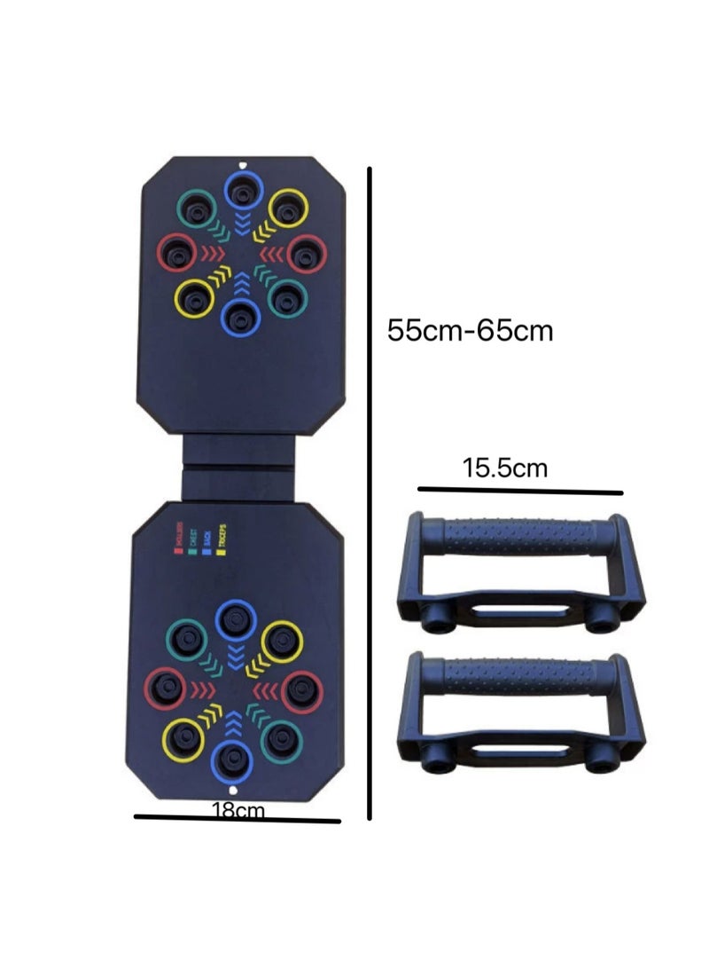 Sisily Push Up Board Training Fitness Exercise Chest Expansion Equipment Muscle Exerciser Multi-Function Bar Foldable Handles for Floor to Strengthen Arms Core and Back Portable Home Gym for Men and Women (Black) - Image 2