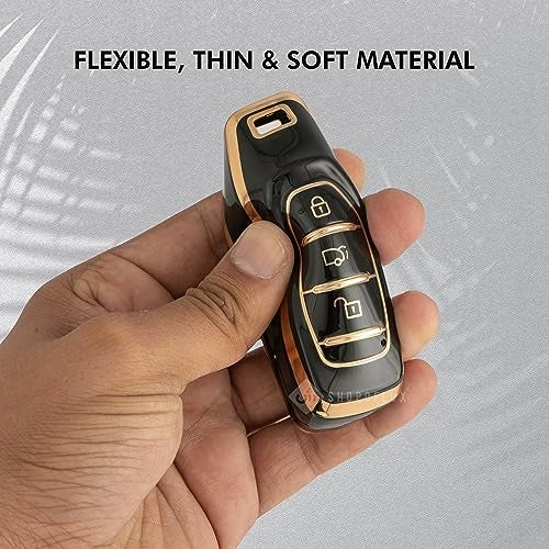 SHOPOFLUX TPU Key Cover Compatible with Mahindra XUV 500 Smart Key | Accessories (Push Button Start Models) (Pack of 2) (Black Tup Pack 2) - Image 4
