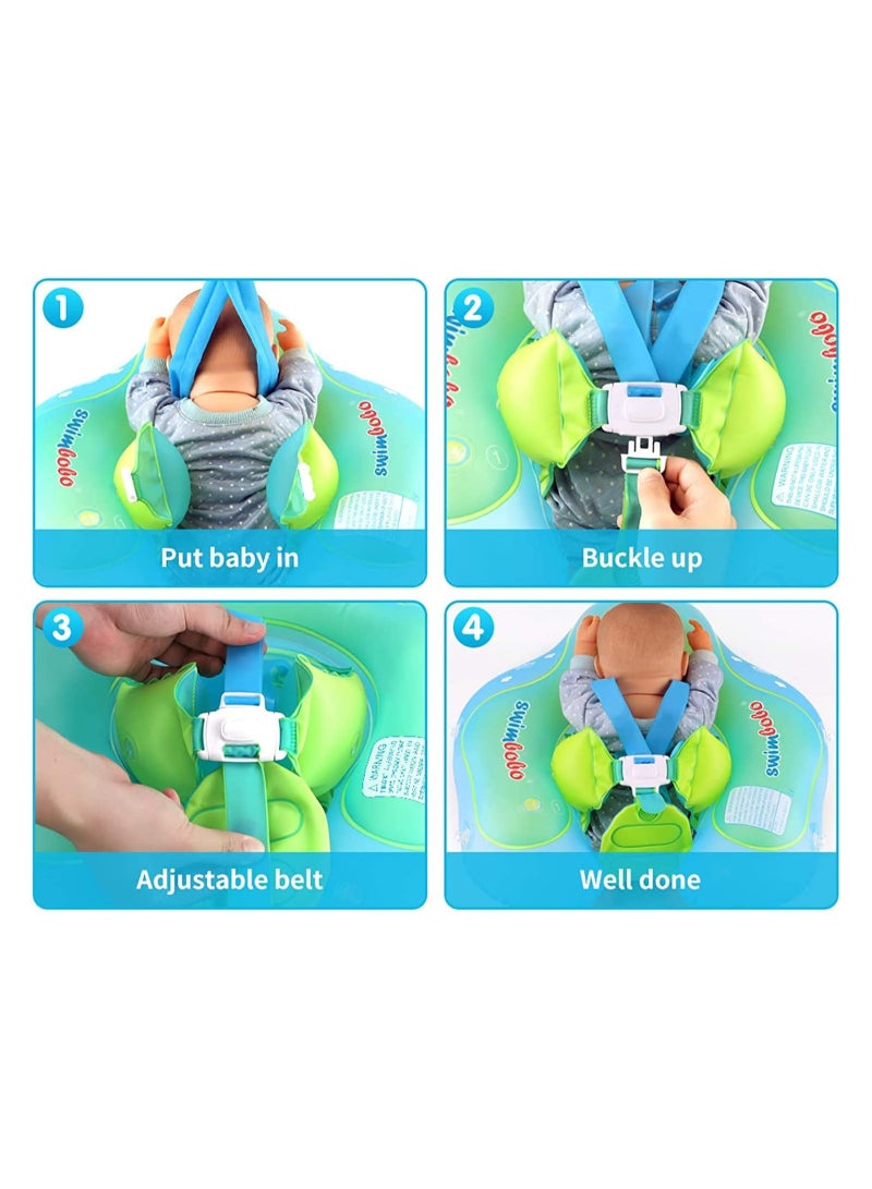 SwimBoBo Inflatable Baby Swimming Float with Sun Protection Canopy, Safety Bottom Support, and Swim Buoy for Secure Swims - Free Swimming Baby  - Image 5