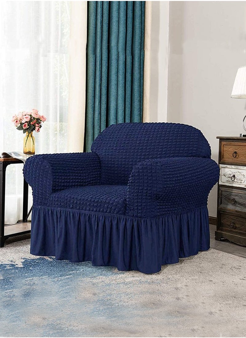 Arabest - Sofa Cover Set, 4 piece 7 seater（3+2+1+1） Multifunctional Sofa Slipcover, Couch Cover  Furniture Protector Cover, Washable High Elastic Durable  with Skirt, for Living Room for Bed Room (Dark Blue) - Image 1