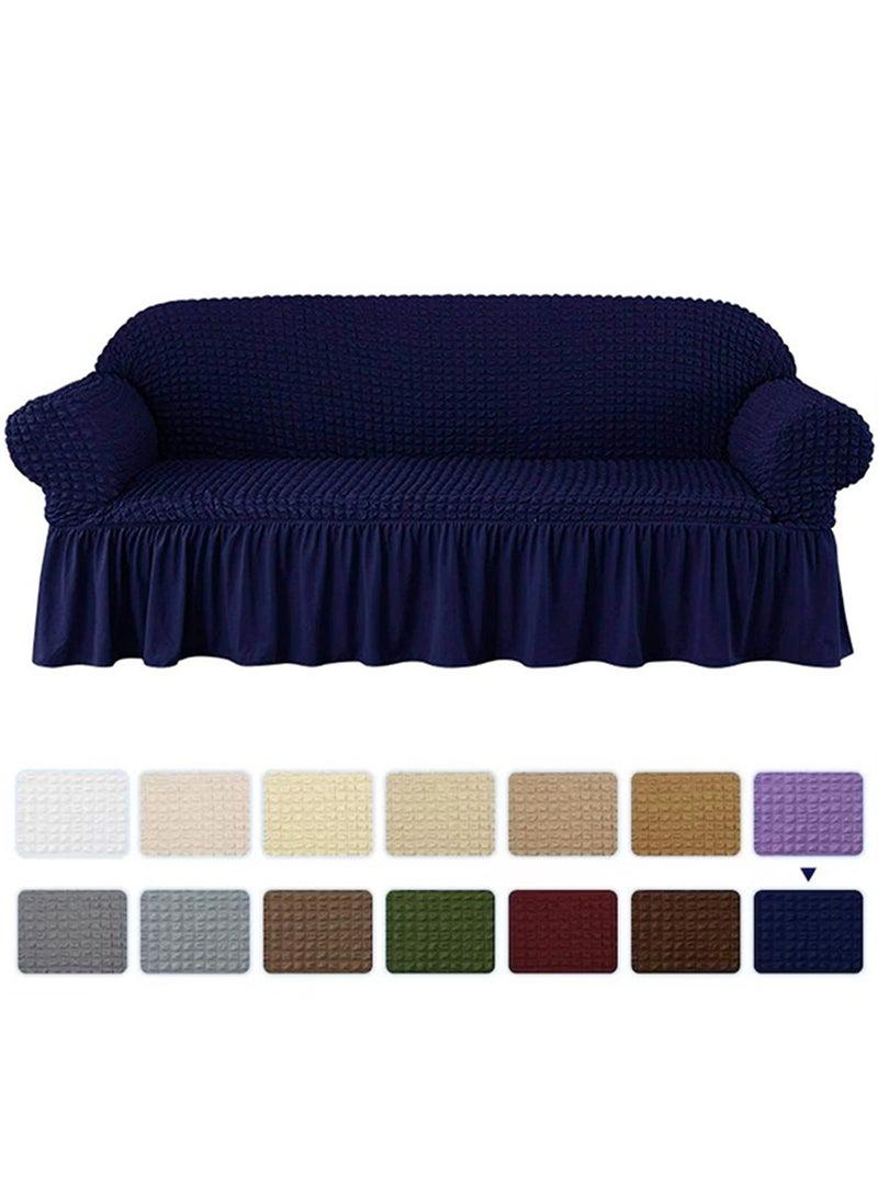 Arabest - Sofa Cover Set, 4 piece 7 seater（3+2+1+1） Multifunctional Sofa Slipcover, Couch Cover  Furniture Protector Cover, Washable High Elastic Durable  with Skirt, for Living Room for Bed Room (Dark Blue) - Image 1