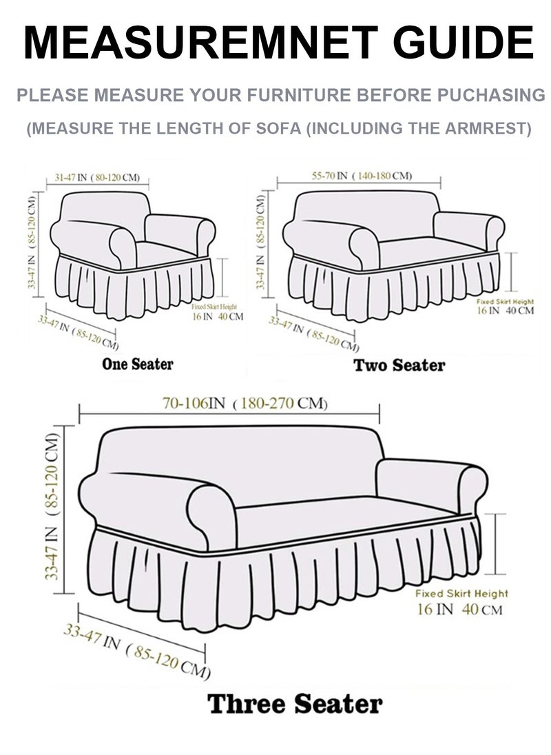 Arabest - Sofa Cover Set, 4 piece 7 seater（3+2+1+1） Multifunctional Sofa Slipcover, Couch Cover  Furniture Protector Cover, Washable High Elastic Durable  with Skirt, for Living Room for Bed Room (Dark Blue) - Image 1