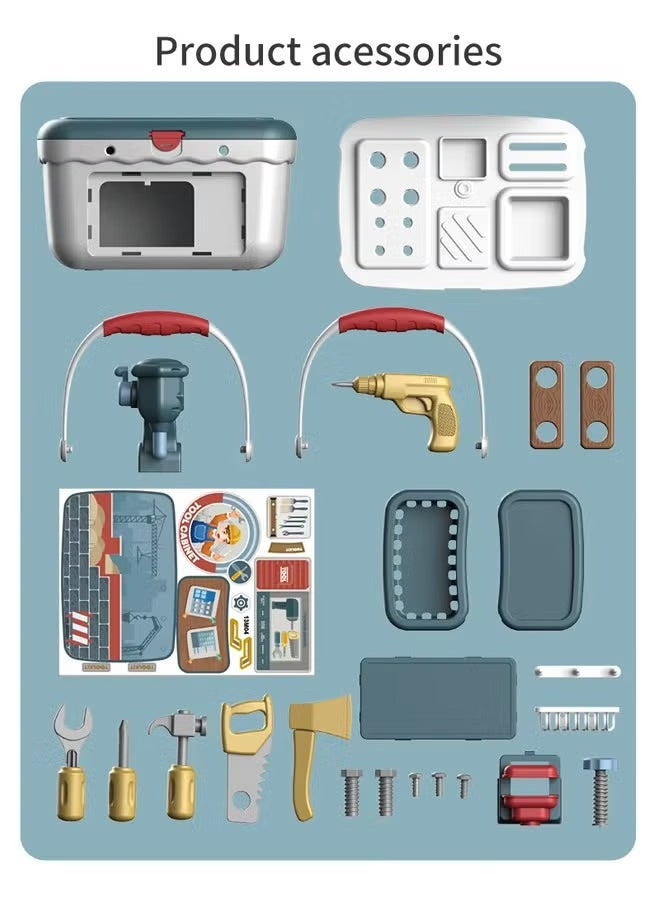 26 Pcs Kids Tool Set, Kids Tool Bench with Tool Box and Realistic Accessories, Construction Workbench Toys, Pretend Play Kids Toys, Multifunctional  Workbench & Tool Set, Toddler Bench Set, Kids Workbench Kits, Tools Workshop, Building Tools Playset, Repair Tool Set, Toolbox Gift for Kids