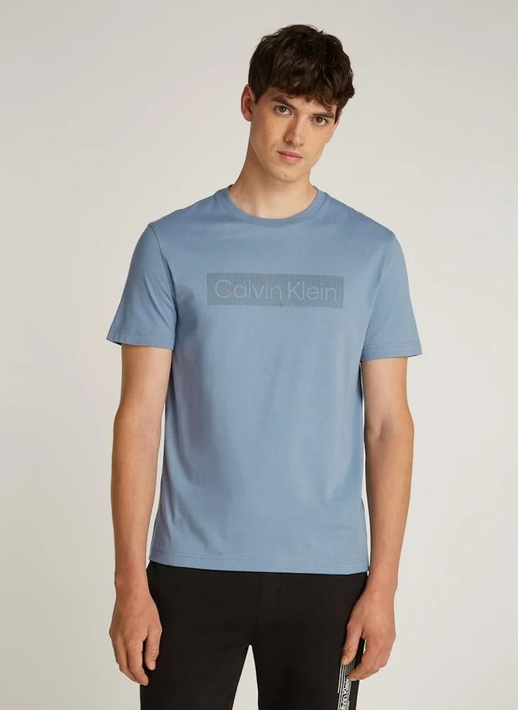 كالفن كلاين Logo Detailed Crew Neck Short Sleeve T-Shirt