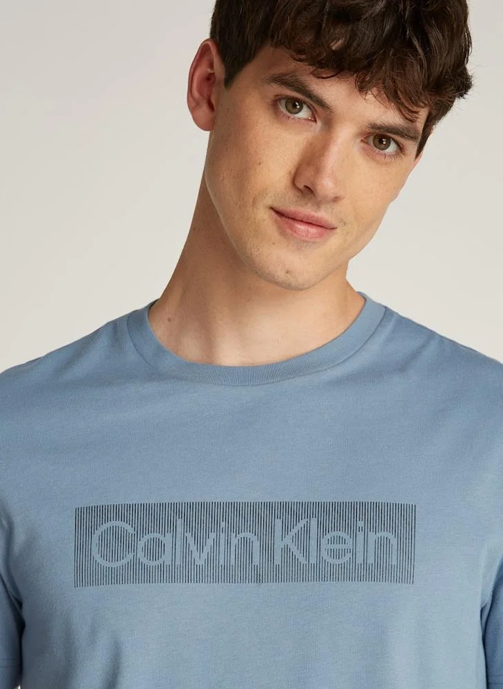 كالفن كلاين Logo Detailed Crew Neck Short Sleeve T-Shirt