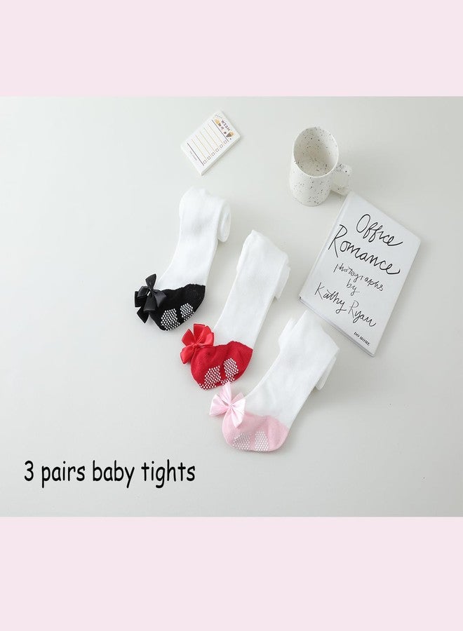 EPEIUS Toddlers Girls Tights with Shoes Baby Girl Seamless Non Slip/Skid Grip Leggings Organic Cotton Tights with Bow Footed Pants Stockings for 12-24 Months,Black/Red/Pink - Image 4