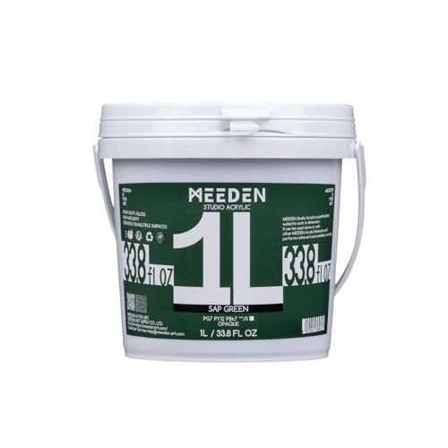 MEEDEN Sap Green Acrylic Paint: 1 L /33.8 oz Heavy Body Gloss Non-Toxic - Thick Art Paints for Canvas Crafts Wood Metal Plastic Wall - Image 1
