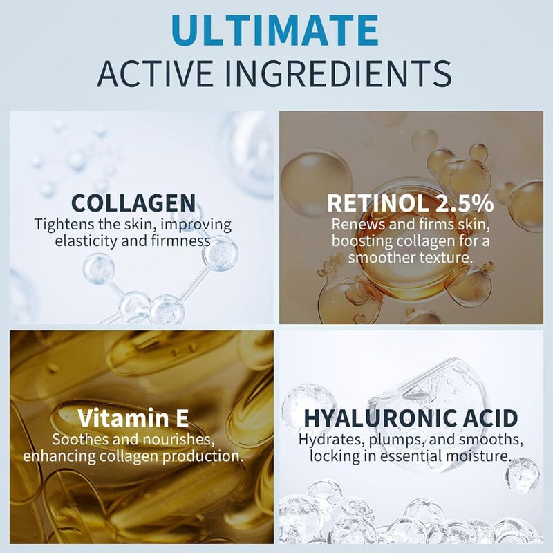 AIWEI Face Moisturizer Collagen Cream - Moisturizing, Hydrating & Recovery - Day Night Face Cream with Retinol and Hyaluronic Acid for Men & Women - 1.7 oz - Image 5