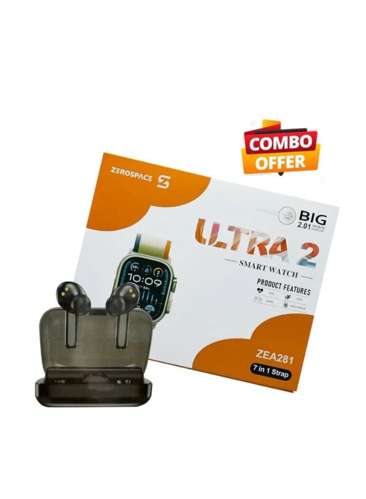 ZEROSPACE ZERO SPACE 2PC COMBO- 1 PC Zerospace Ultra Smart Watch & 1 PC Earphone - Image 1