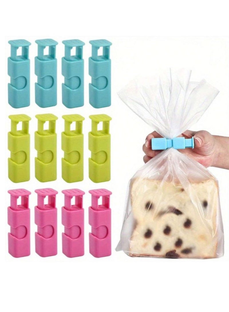 A Set Of Food Bag Sealing Clips, 12 Pieces, Multi-Colored  - Image 1