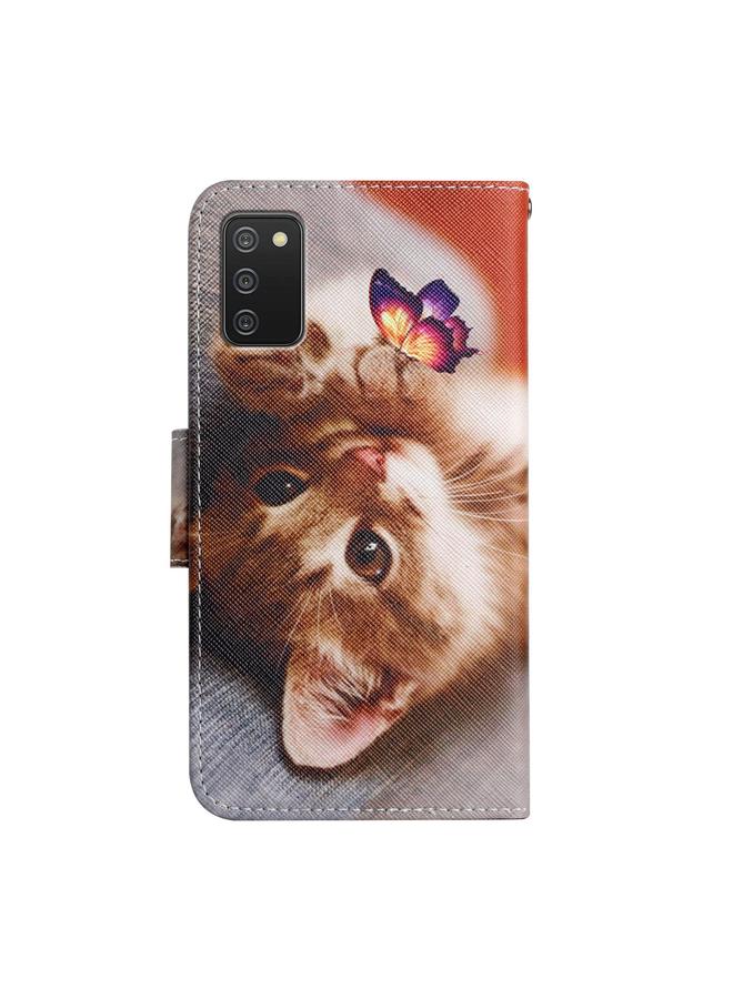 اس-توب جراب لهاتف Samsung Galaxy A02s إصدار الولايات المتحدة، جراب جلدي أفقي قابل للطي بنمط مرسوم مع حامل وفتحة بطاقة ومحفظة - Image 3