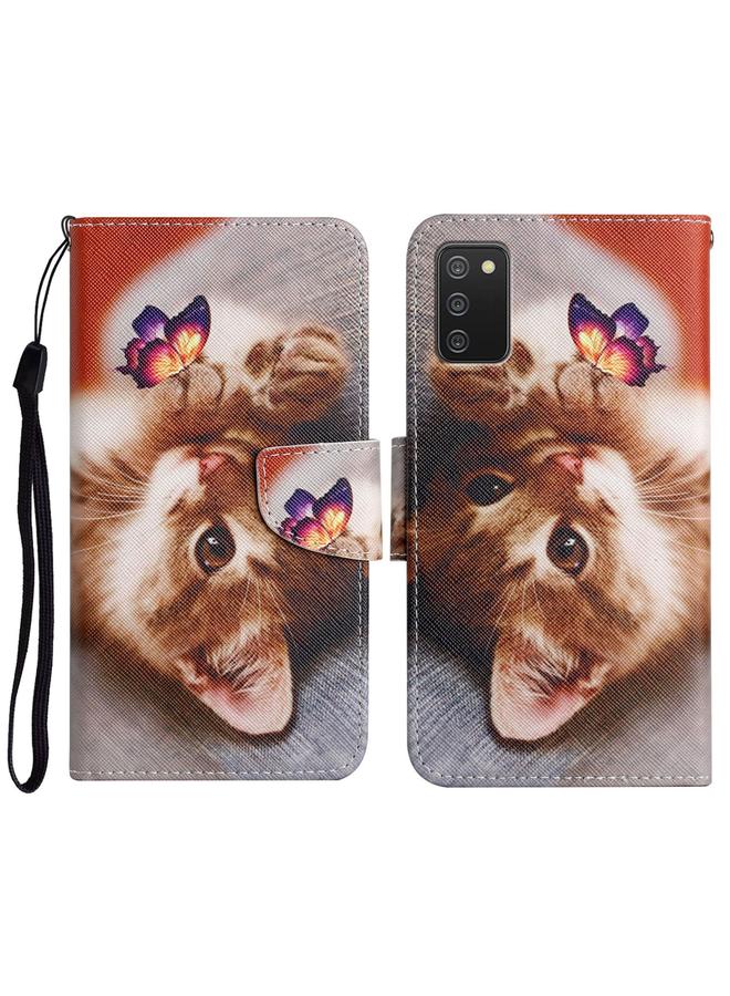 اس-توب جراب لهاتف Samsung Galaxy A02s إصدار الولايات المتحدة، جراب جلدي أفقي قابل للطي بنمط مرسوم مع حامل وفتحة بطاقة ومحفظة - Image 1