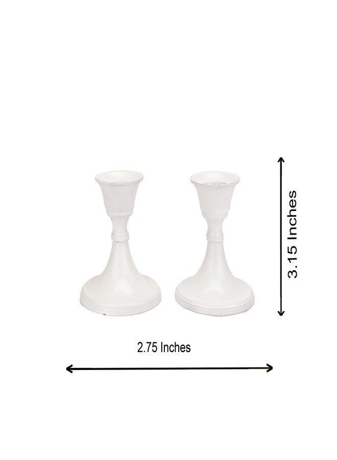 فوي دروب طقم حامل شموع أبيض من قطعتين من VOIDROP. طقم حامل شموع أبيض من قطعتين. شموع مدببة مزخرفة لحوامل الشموع. - Image 5