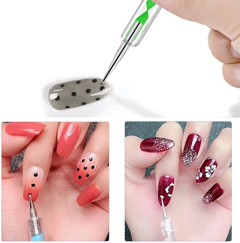 B-LADY BLADY Nail Art Dotting Brushes Set 5Pcs Nail Art Brushes kit and 5Pcs 2 Way Dotting Pen Tool for Rock and Mandalas Painting Salon at Home DIY Manicure - Image 2