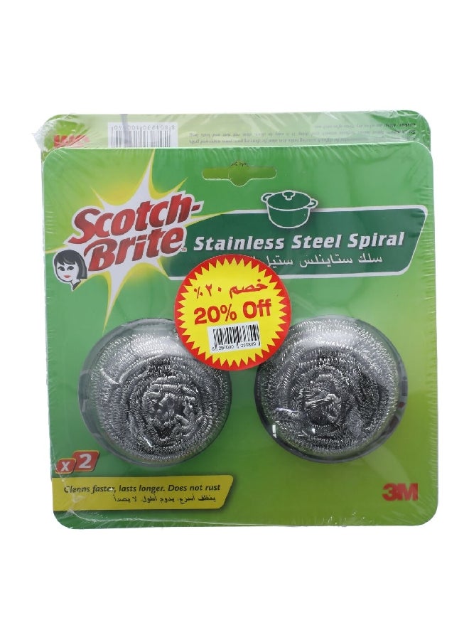 Scotch  2-Piece Multi-Purpose Non Scratch Dishwand Refill Silver 17.78 x 17.27 x 5.33 cm XN005305992 / XN005305