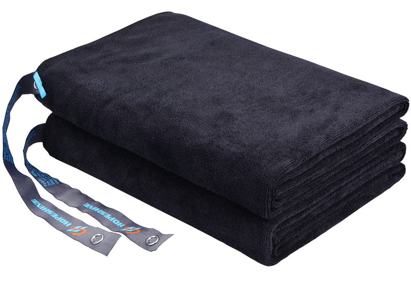 HOPESHINE Gym Towels for Men 20inch X 40inch Women Sweat Large Working Out Microfiber Sports Fast Drying Absorbent Compact Camping Hiking Backpacking Yoga Travel Exercise 2Pack Black