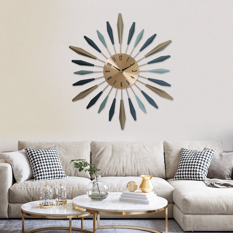 European-Style Living Room Entrance Mute Wall Clock Iron Light Luxury Decorative Wall Clock Milk Tea Shop Wall Watch Art Clock - Image 4