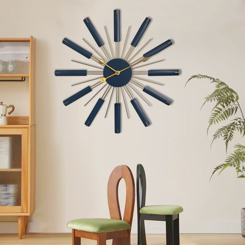 European-Style Living Room Entrance Mute Wall Clock Iron Light Luxury Decorative Wall Clock Milk Tea Shop Wall Watch Art Clock - Image 2