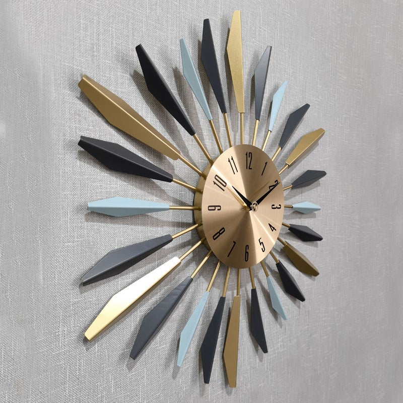 European-Style Living Room Entrance Mute Wall Clock Iron Light Luxury Decorative Wall Clock Milk Tea Shop Wall Watch Art Clock - Image 5