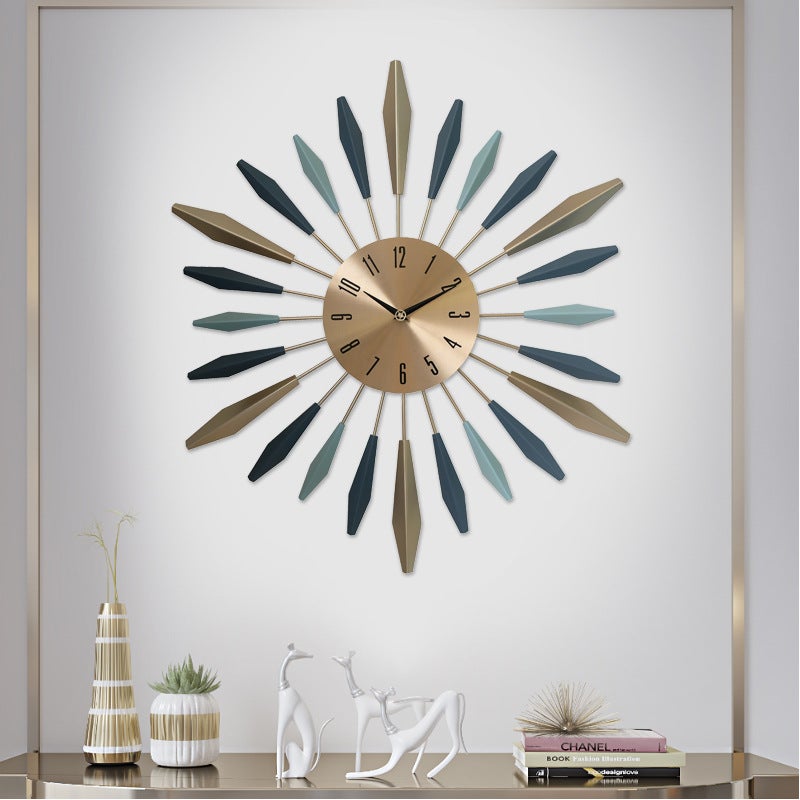 European-Style Living Room Entrance Mute Wall Clock Iron Light Luxury Decorative Wall Clock Milk Tea Shop Wall Watch Art Clock - Image 3