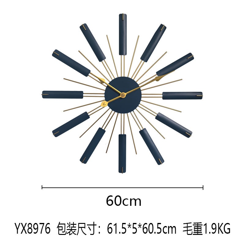 European-Style Living Room Entrance Mute Wall Clock Iron Light Luxury Decorative Wall Clock Milk Tea Shop Wall Watch Art Clock - Image 1