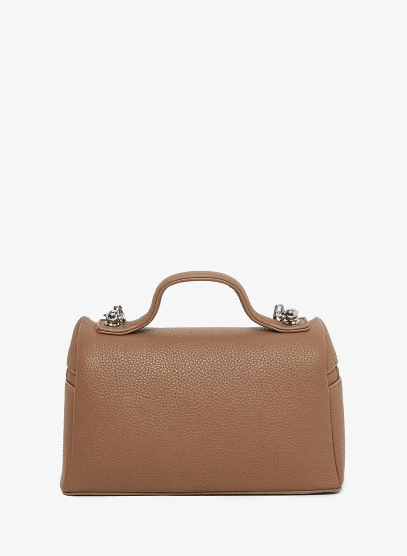 Styli Styli Brown Printed Scarf Satchel Handbag
