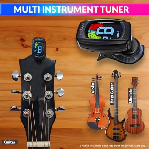 amiciSound Clip-On Tuner for Guitar, Bass, Violin, Ukulele & Chromatic Tuning | Digital LCD Display - Image 4
