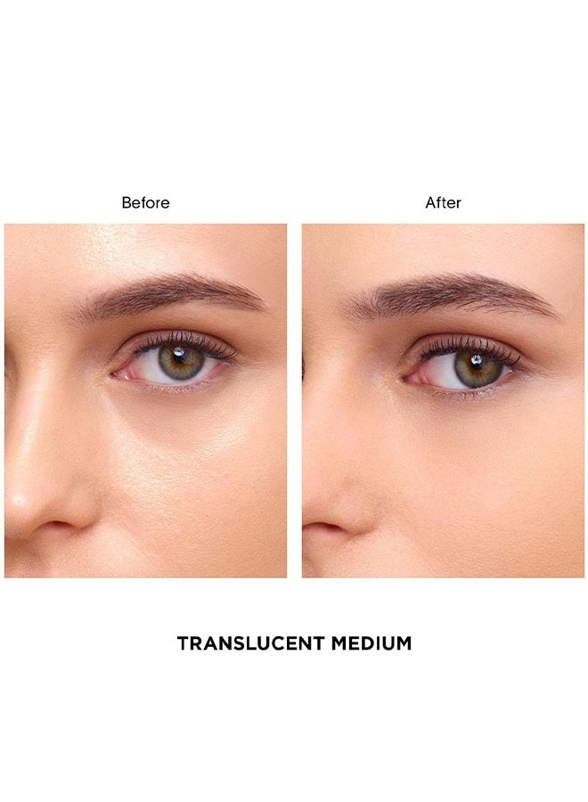 أورجلاس بودرة مضغوطة من أفارغلاس فانِش، بودرة مضغوطة مع مرآة وإسفنجة لتثبيت المكياج وإنهاء الطلة مع تمويه طبيعي، شفافة، خفيفة على الوجه، تتحكم في زيوت البشرة، صيغة نباتية، لمسة نهائية مطفية طويلة الأمد (شفاف متوسط) - Image 3