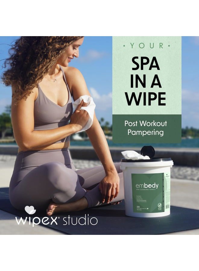 Wipex No Rinse Body Wipes - Large Plant Based Cloth with Tea Tree Oil, Ideal Quick Clean Up for Athletes, Yoga, Gym, Wrestling, Team Sports & Adults, Fitness Equipment Cleaner, 225 Count (Pack of 1) - Image 4