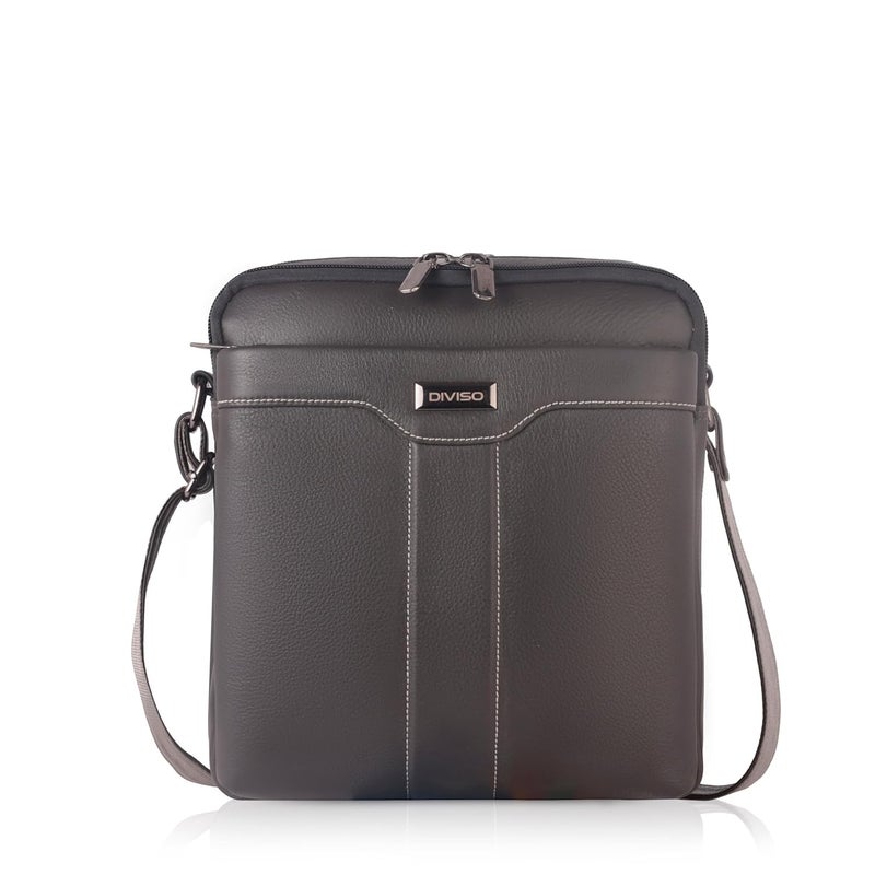 DIVISO Premium Genuine Leather Office Handbag with Velvet Lining Elegant Durable Bag with Nylon and Leather Strap Zipper Closure Perfect for Work or Daily Use - Image 1