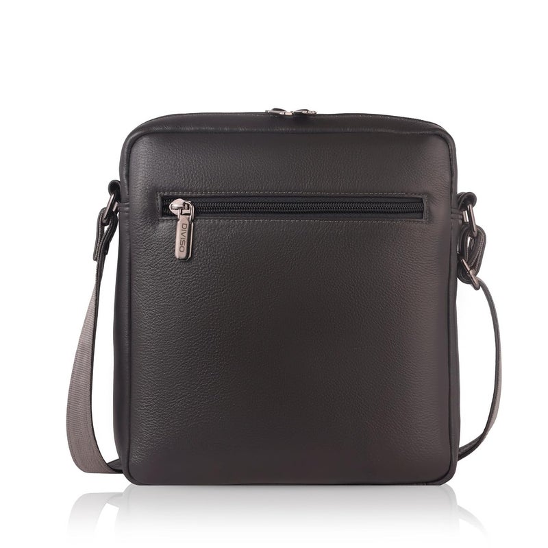 DIVISO Premium Genuine Leather Office Handbag with Velvet Lining Elegant Durable Bag with Nylon and Leather Strap Zipper Closure Perfect for Work or Daily Use - Image 4
