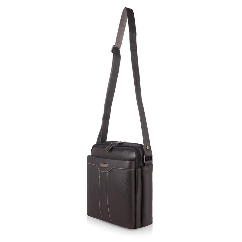 DIVISO Premium Genuine Leather Office Handbag with Velvet Lining Elegant Durable Bag with Nylon and Leather Strap Zipper Closure Perfect for Work or Daily Use - Image 5