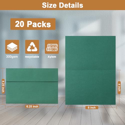 Silunkia 10 Assorted Colors Blank Note Cards and Envelopes 4 x 6 Heavyweight Folded Cardstock and A4 Envelopes Self Seal 20 Packs for Birthday, Invitations, Wedding, DIY Greeting Cards, Party - Image 2