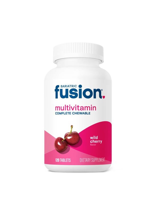 Bariatric Fusion Wild Cherry Complete Chewable Bariatric Multivitamin with Iron for Bariatric Surgery Patients Including Gastric Bypass and Sleeve Gastrectomy - 120 Tablets - Image 1