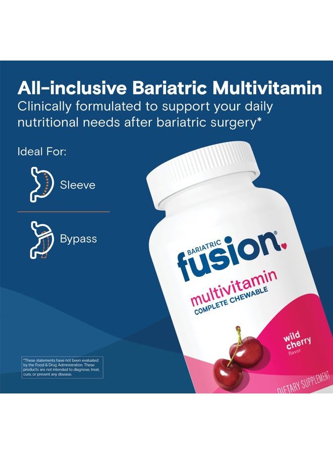 Bariatric Fusion Wild Cherry Complete Chewable Bariatric Multivitamin with Iron for Bariatric Surgery Patients Including Gastric Bypass and Sleeve Gastrectomy - 120 Tablets - Image 2