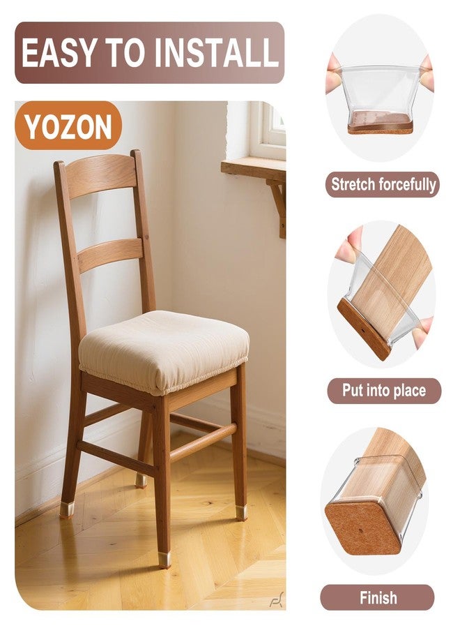 YOZON Chair Leg Floor Protectors Rectangle Chair Leg Protectors for Hardwood Floors Silicone Caps Felt Furniture Pads Covers Anti-Scratch Reduce Noise 32 Pack Clear Fit:L 1.12"-1.5",W 0.75"-1" - Image 5