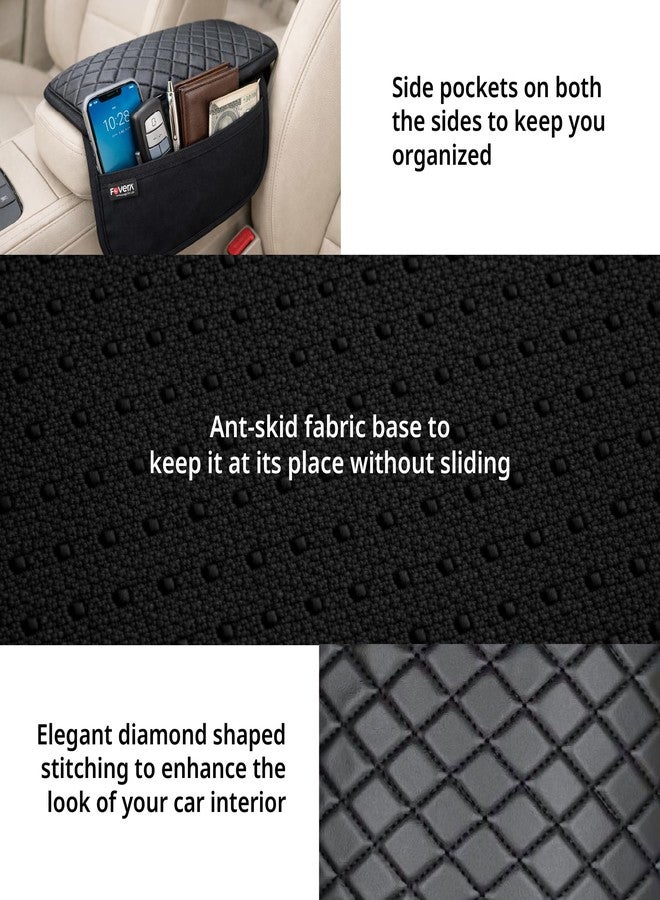 FOVERA Car Armrest Pad - PU Foam Cushion with Premium Rexine Cover for Comfortable Driving | Ergonomic Center Console Armrest Support for Cars | Soft & Durable Padding for Long Drives - Image 4