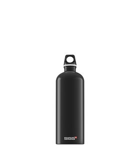 Sigg Traveller Black Water Bottle (1 L), Pollutant-Free And Leak-Proof Metal Bottle, Lightweight And Robust Aluminium Bottle With Screw Cap  - Image 1
