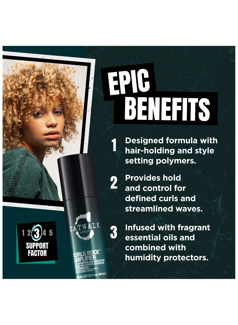 TIGI Catwalk Curls Rock Amplifier for Definition and Seperation cream QUI apporte defination ET sepration - 5.07 oz | 150 ml (Pack of 3)